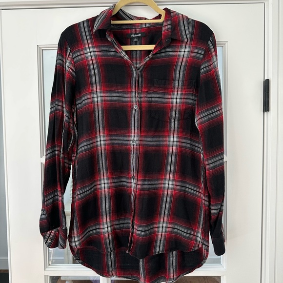Madewell red and black flannel size M - Picture 1 of 6